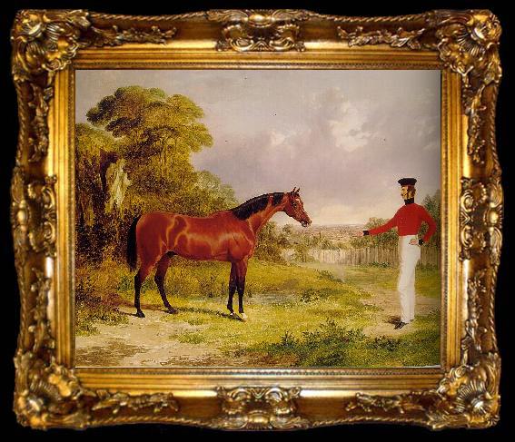 framed  John F Herring A Soldier with an Officer